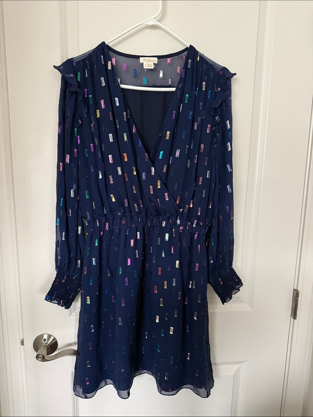 Brand Navy Long-Sleeve V-Neck Sparkle Dress